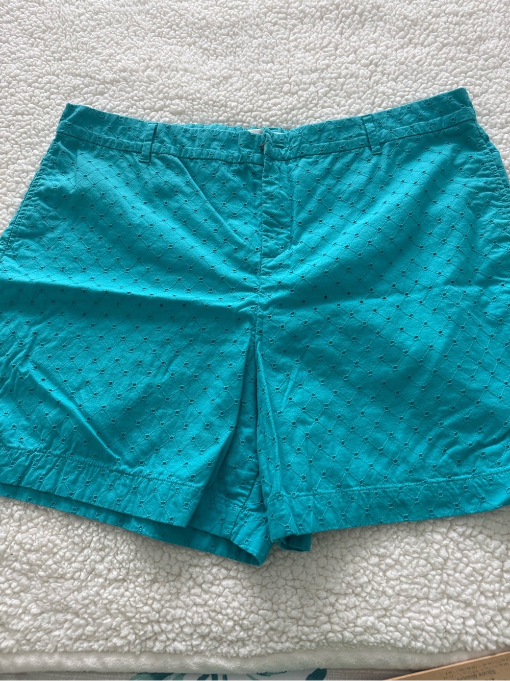 Plus Size Turquoise Eyelet Women’s Shorts
